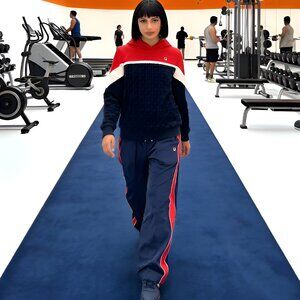 Fila Women's Velour Two Piece Track Suit Set Hoodie F22WF004 M Pants LW231145 L